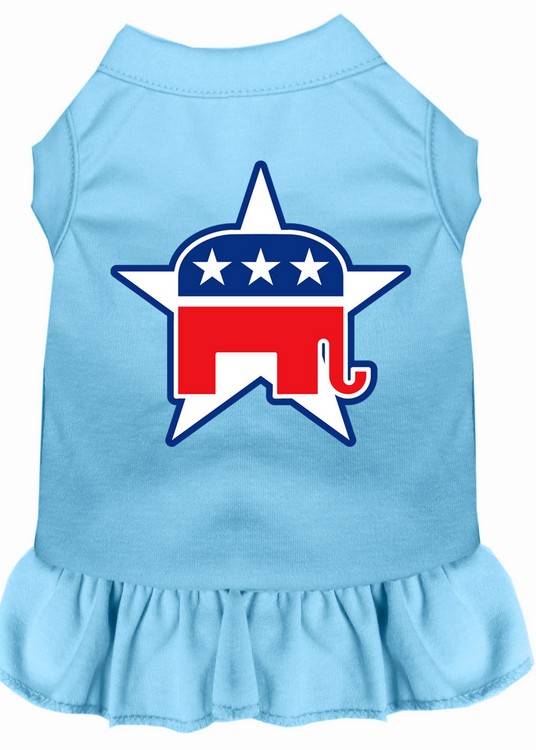 Republican Screen Print Dress Baby Blue XL